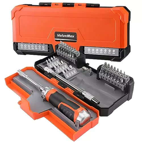 ValueMax Set di Cacciaviti Multi Testa con Maniglia a Cricchetto e Albero Flessibile