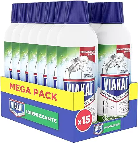 Viakal Gel Anticalcare Igienizzante - Tecnologia Anti-Goccia per Brillantezza e Pulizia