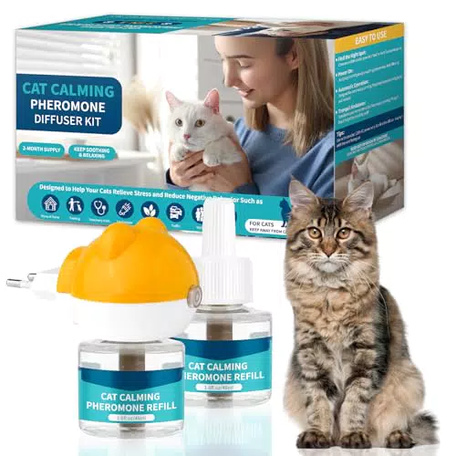 VICSOM Diffusore Feromoni per Gatti - Calmante Antistress 60 Giorni