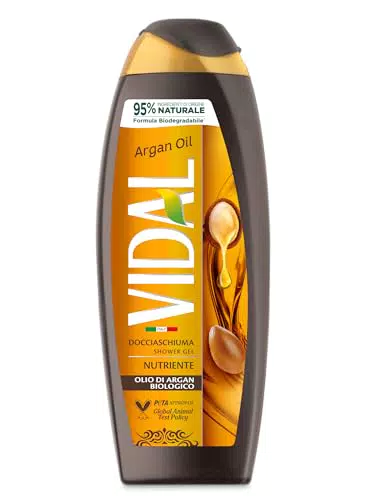 Vidal - Docciaschiuma Argan Oil, Formula Nutriente, con Olio di Argan