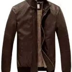 WenVen Giacca di Pelle da Uomo Invernale Antivento Elegante Bomber Imbottito