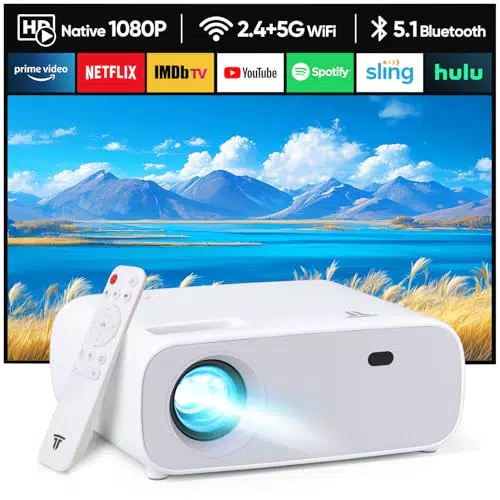 Wielio 2025 Nuovo proiettore Full HD, Bluetooth e WiFi proiettore portatile
