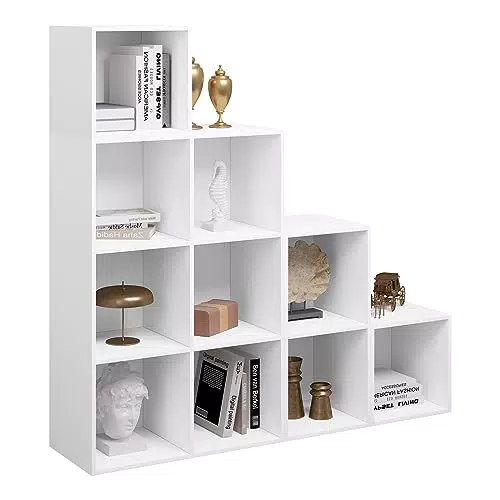WOLTU Libreria Scaffale a 10 Cubi Componibile per Camera e Ufficio, SK035ws