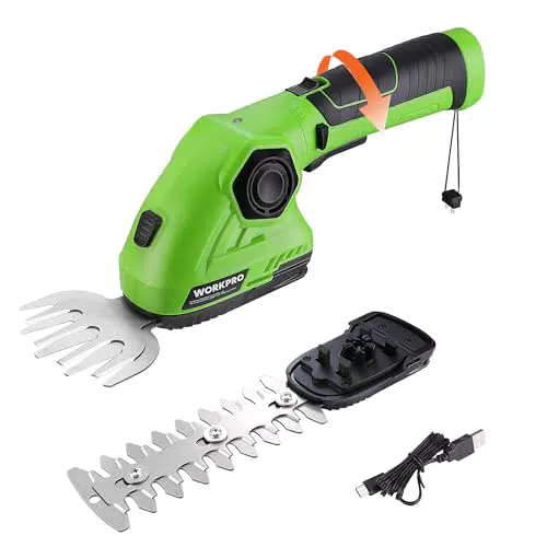 WORKPRO Forbici Elettriche a Batteria 7,2V per Giardinaggio e Potatura