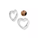 YADOCA Orecchini a Cerchio in Argento 925 a Cuore per Donne e Ragazze