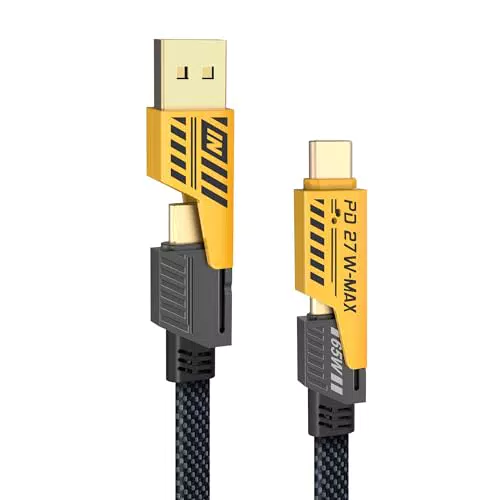YISH Cavo di Ricarica 4 in 1 USB Universale 65W USB C e 27W PD per iPhone e Samsung