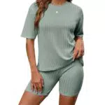 Zetieny Completi da Donna 2 Pezzi Casual Tute da Ginnastica Jogger Set Pigiama Estivi Abbigliamento Lounge a Tinta Unita
