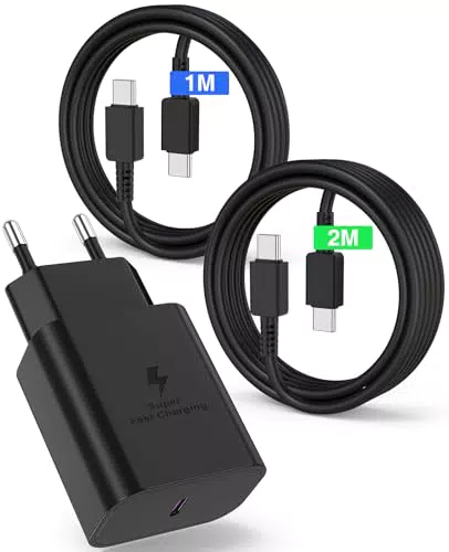 Samsung Caricatore 45W USB C con Cavo Type C per Galaxy S24/S23/S22/S21 Ultra