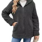ABYOVRT Felpa con Cappuccio Donna Oversize in Pile Teddy Bear Elegante