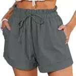 ABYOVRT Pantaloncini Estivi Donna con Coulisse Vita Alta e Tasche Casual