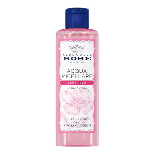 Acqua alle Rose Acqua Micellare Lenitiva per Pelli Sensibili e Deterge Viso