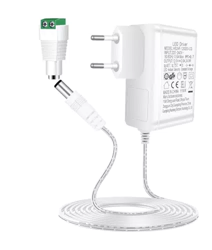 Adattatore di Alimentazione DC 12V 2A per Strisce LED e Dispositivi Elettronici
