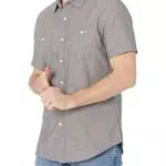 Amazon Essentials Camicia in Chambray a Manica Corta Regular per Uomo