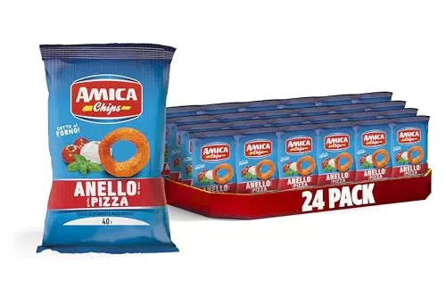 Amica Chips Patatine Anello Gusto Pizza Snack di Mais Cotto al Forno