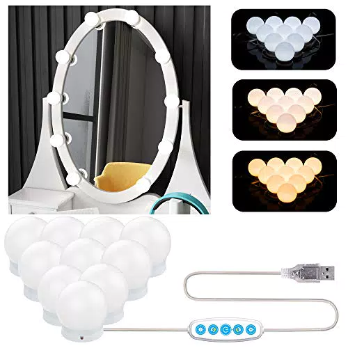 Aourow Luci da Specchio LED Dimmerabili con 5 Modalità di Colore e 6 Luminosità