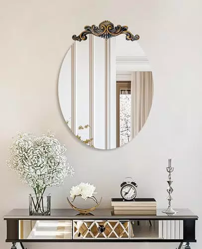 Artloge Specchio Barocco da Parete Ovale 50x70 cm per Ingressi e Soggiorni