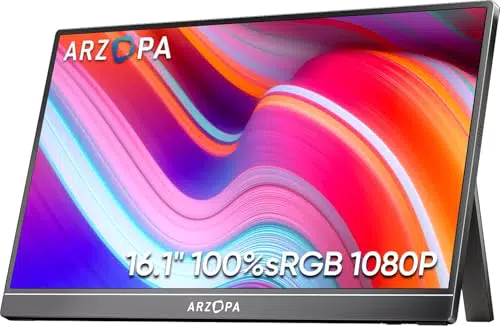 ARZOPA Monitor Portatile 16" 2.5K QHD USB-C HDMI per Laptop e Console