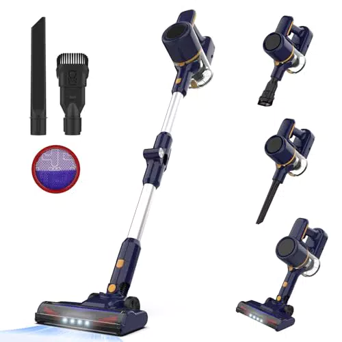 Aspirapolvere Senza Fili 20KPa - Scopa Elettrica 6 in 1 con Luce LED e Autonomia 40 Min