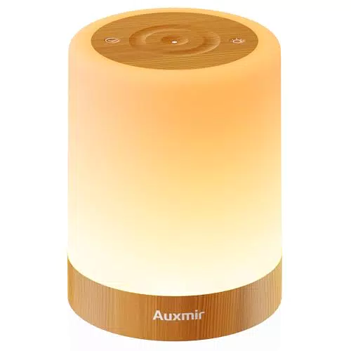 Auxmir Lampada da Comodino LED Touch Ricaricabile con Funzione Timer e 5 Luminosità