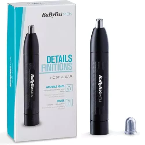 BaByliss E650E Rifinitore Naso/Orecchie con Sistema a Doppia Lama e Lame Inox