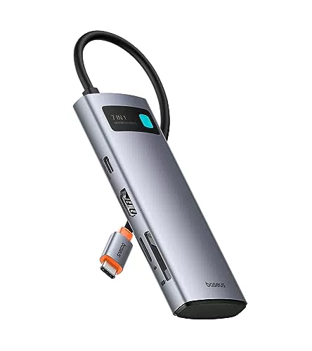 Baseus Hub USB C 7 in 1 con HDMI 4K, PD 100W e Lettore Schede SD/TF