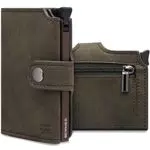 BEWMER v2 Portafoglio Uomo Slim in Similpelle con Protezione RFID Anticlonazione