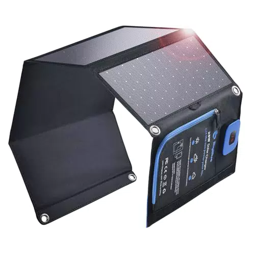 BigBlue Caricabatterie Solare Portatile 28W 2 Porte USB-C/USB-A Impermeabile