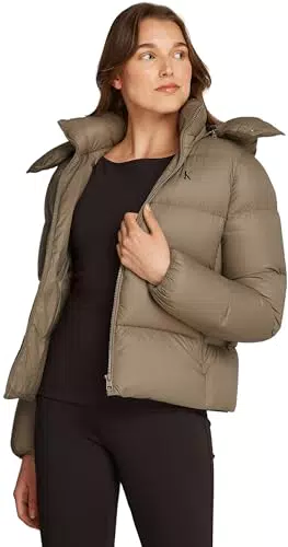 Calvin Klein Piumino Down Short Puffer con Cappuccio per Donna