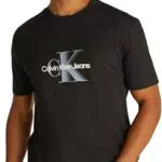 Calvin Klein T-Shirt Uomo Maniche Corte Monologo Shift in Cotone