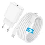 Apple Caricatore Rapido 20W PD USB-C per iPhone 11 12 13 14, Cavo Lightning 2M