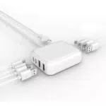 WUKUR Caricatore USB 8 Porte da Muro 25W Carica Rapida per iPhone e Samsung