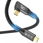 Cavo Thunderbolt 4 USB4 240W 40Gbps HDR 8K @ 60Hz USB-C a 90° per MacBook M2 M3