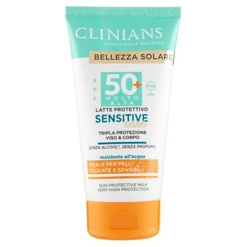 Clinians Latte Protettivo Sensitive SPF 50+ per una Bellezza Solare