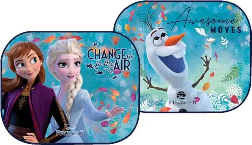 Disney Tendine Parasole Laterali Auto Frozen II con Elsa, Anna e Olaf