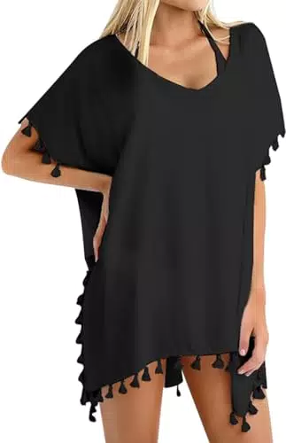 A-Black Copricostume da Donna in Chiffon per Bagno e Spiaggia Elegante
