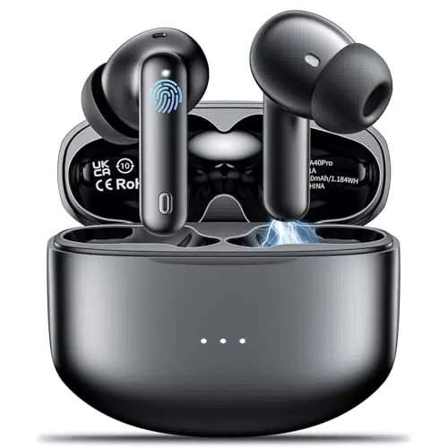 Bluetooth 5.3 Auricolari con Cancellazione Rumore e Touch Control, Waterproof