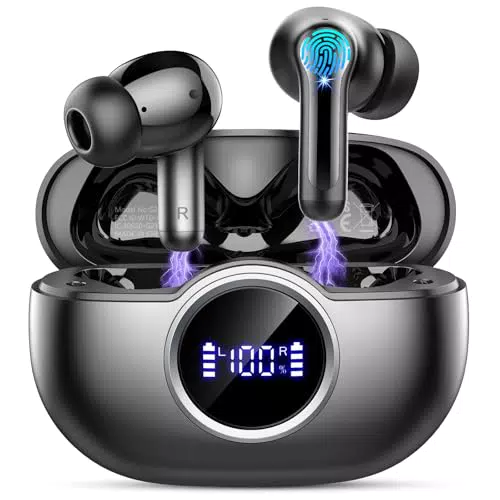 Cuffie Bluetooth 5.4 con Hi-Fi Stereo, Cancellazione Rumore e Display LED