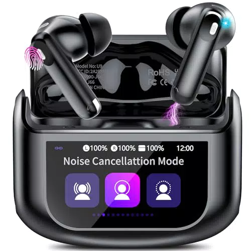 Cuffie Bluetooth 5.4 Hi-Fi con ANC/ENC e Touch Screen, IPX7 Impermeabili