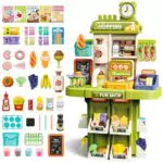 deAO Supermercato Giocattolo per Bambini con Registratore di Cassa e Accessori
