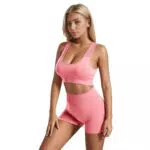 Dohomiryo Set Abbigliamento Yoga Donna con Reggiseno Sportivo e Leggings