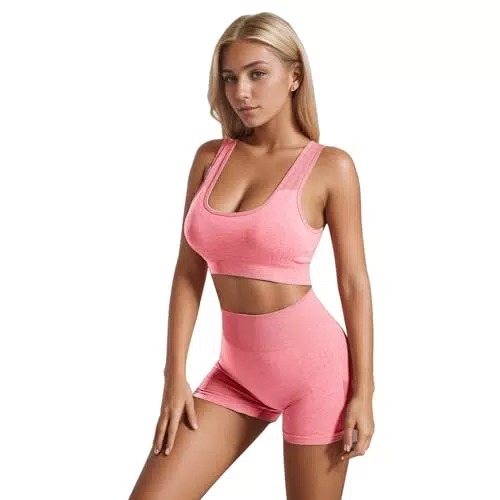Dohomiryo Set Abbigliamento Yoga Donna con Reggiseno Sportivo e Leggings