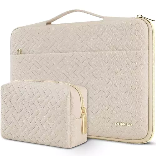 DOMISO Custodia per Laptop 17.3 Pollici Impermeabile con Cerniera Oro