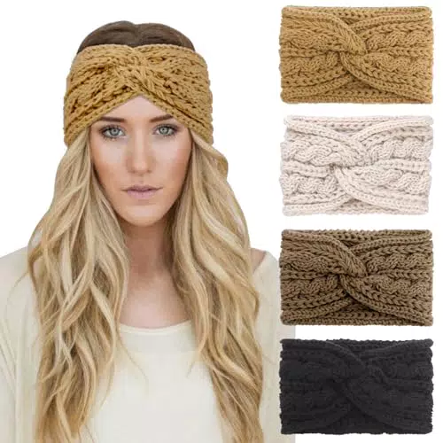 DRESHOW Fasce per Capelli in Lana Turbante Ampie da Donna - Accessori Invernali