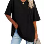 Ebifin Maglietta Oversize da Donna con Scollo a V Manica Corta Estiva Casual