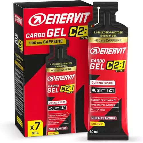 Enervit Carbo Gel C2:1PRO con Caffeina - Gel Energetico Alta Digeribilità Gusto Cola