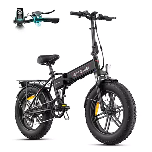 ENGWE Bici Elettrica Pieghevole 48V 13Ah, E-bike 20" Fat Tire 7 Velocità
