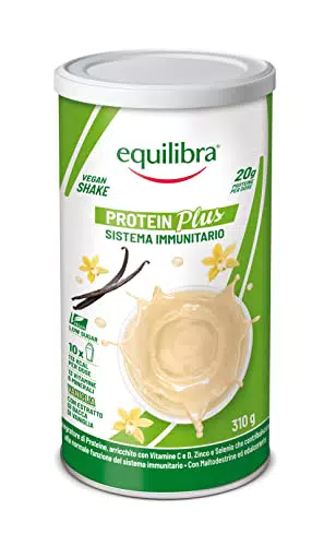 Equilibra Protein Plus Vegan Shake - Supporta il Sistema Immunitario, 13 Vitamine, 6 Minerali
