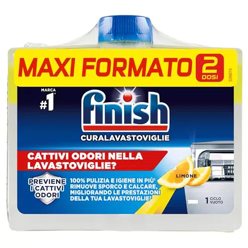 Finish Curalavastoviglie al Limone - Additivo per Lavastoviglie Pulita dai Residui