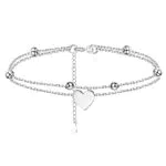 Finrezio Catenina da Caviglia Argento Sterling 925 Regolabile a Doppio Strato