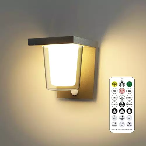 FLORNIA Lampada esterna LED con rilevatore di movimento e telecomando, IP44